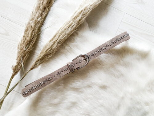 STUDDED BELT BEIGE