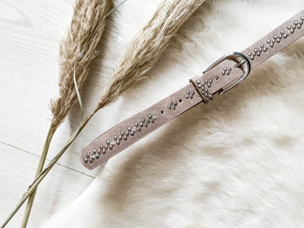 STUDDED BELT BEIGE