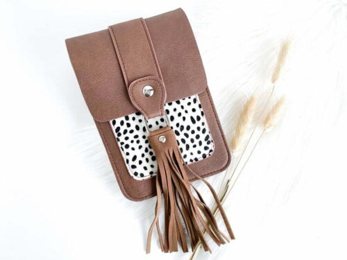 BROWN CHEETAH PHONE BAG