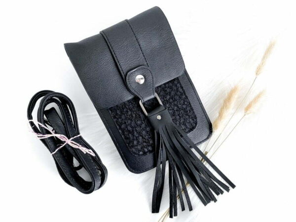 BLACK CHEETAH PHONE BAG