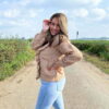 ROMANTIC RUFFLE CARDIGAN BEIGE