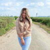 ROMANTIC RUFFLE CARDIGAN BEIGE