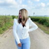 RUFFLE CARDIGAN WHITE