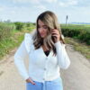 RUFFLE CARDIGAN WHITE